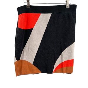 ARMEDANGELS Organic Cotton Knit Mini Skirt Geometric Abstract Print XL